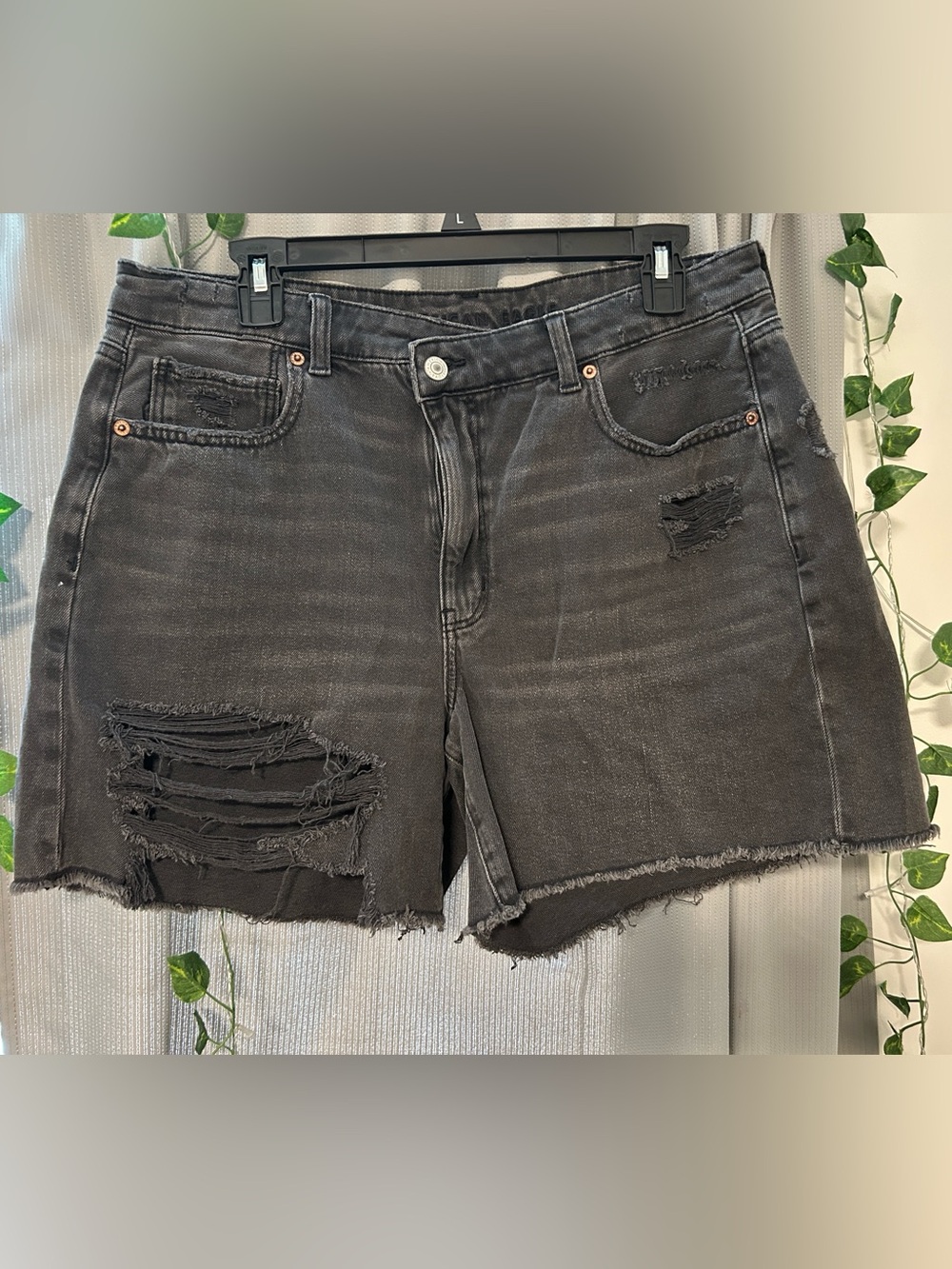American Eagle: Highest rise baggy shorts with cross over waist